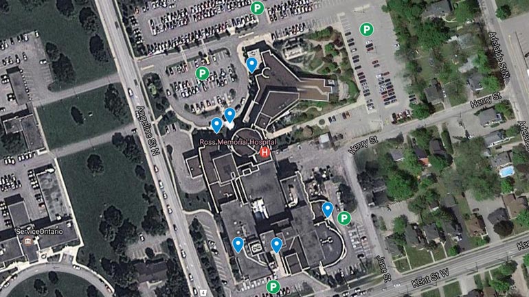 parking info and rates, map of parking lots and entrances